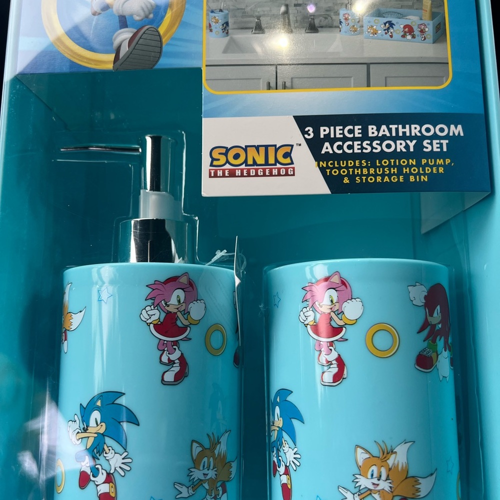 Sonic the Hedgehog 3-Piece Bathroom Accessory Set